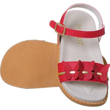 Imagem de Chinelos de Verão Femininos Birken com Tiras em Forma de Borboleta Confortável Juvenil (Vermelha, BR, Criança de 9 a 12 anos, Numérico, 33)