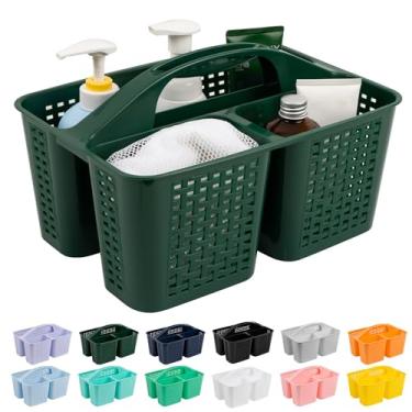 Imagem de Tiawudi Organizador de chuveiro portátil, organizador de organizador com alça, cesta de chuveiro de plástico, sabonete, xampu, suprimentos de cabelo e produtos de beleza, organizador de suprimentos de