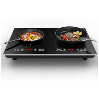 Imagem de Cooktop de Indução Dupla Portátil com Controle Digital e Trava de Segurança 4000W, 110v, VBGK, Preto