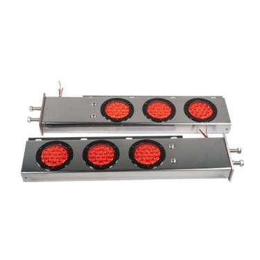 Imagem de Mytee Products Barra de luz de suspensão de lama com mola de aço inoxidável de 76 cm com luzes LED para semi caminhões - Barra de luz de espaçamento de parafusos de 6,5 cm, caixa de luz traseira para