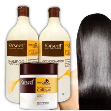Imagem de Kit Karseell Máscara Collagen 500G 1LShampoo E 1LCondicionador