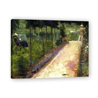 Imagem de Bright Summer John Lavery Iconic Realist Portrait & War Scene Canvas Art – Decoração de parede irlandesa atemporal para casa emoldurada 30 x 39 cm