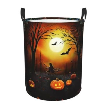 Imagem de Cesta de roupa suja para festa de Halloween, dobrável, impermeável, cesto de armazenamento de roupas com alças, pano Oxford, organizador de brinquedos, cesta para banheiro, lavanderia, quarto, pequeno