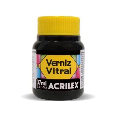 Imagem de Verniz Vitral Para Artesanato Acrilex 37ml Escolha A Cor Perfeito para Copos Garrafas Vaso Outras Perfeito para Copos Garrafas Vasos e Outras Ele Transforma Suas Peças Em Verdadeiras Obras De Arte, Simulando (Preto 520)