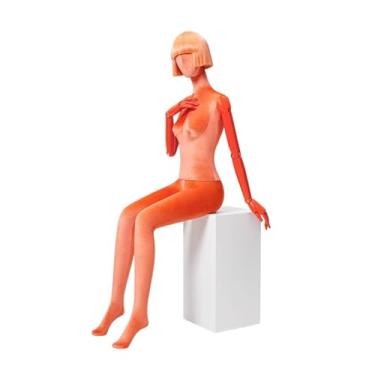 Imagem de Mannequin Manequins de varejo com cadeiras para corpo humano, altura ajustável e manequim destacável, expositor de roupas(Orange)