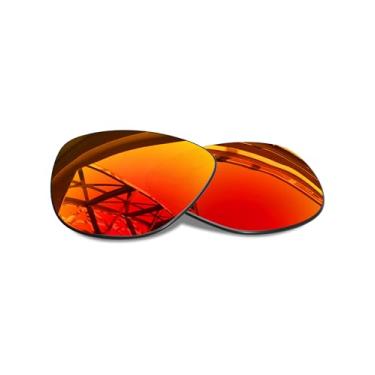Imagem de SmartVLT Lentes de substituição polarizadas revestidas de AR vermelho fogo para óculos de sol Oakley Frogskins OO9013 55 mm
