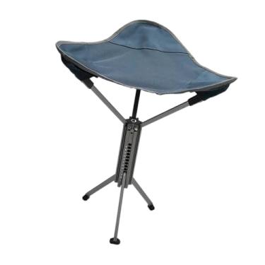 Imagem de Zxpjkyu Banco de Acampamento, Assento, Cadeira Leve, Apoio para Os Pés, Compacto, Dobrável, Cadeira Pequena, Tripé de Pesca para Shows, Churrasco, Cinza