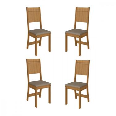 Imagem de Conjunto 4 Cadeiras Evora Freijo com Tecido Velveten Cacau Indekes