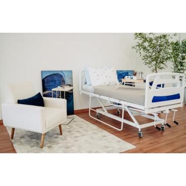 Imagem de Cama Hospitalar Bleeze 3 movimentos manual Renovar com Colchão D33 + Andador