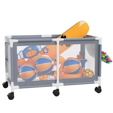Imagem de Jotesnew Caixote de armazenamento extra grande de 280 galões 175 cm L, suporte de macarrão de piscina, brinquedos, boias, bolas e boias de malha organizador de armazenamento, 175 cm C x 81 cm L x 89