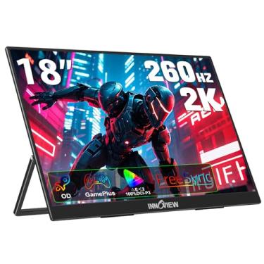 Imagem de InnoView Monitor portátil para jogos de 18 polegadas 240HZ, monitor portátil 2K 2560x1600 QHD OD Gameplus HDR FreeSync com suporte, tela portátil para laptop, PC, console de jogos e telefone
