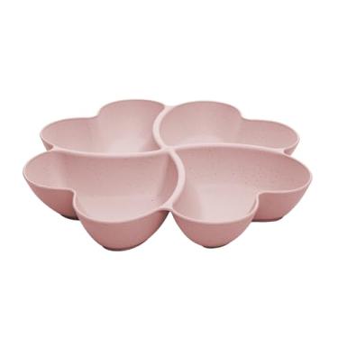 Imagem de LYOR - Petisqueira de Bambu e Pp Lines Rosa 27cm x 27cm x 4,5cm