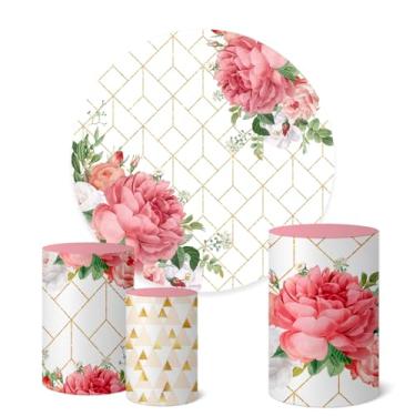 Imagem de Trio Capas Cilindro + Painel Redondo 1,50m Flores (Flores K1FLS004)