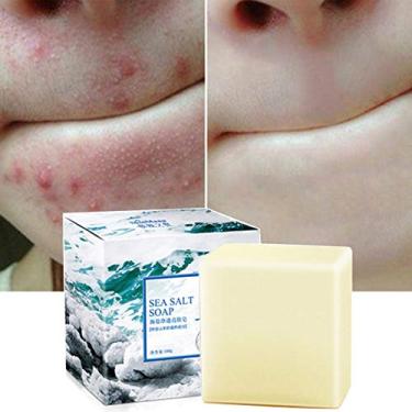 Imagem de Sabonete com sal marinho, leite de cabra natural para pele seca e oleosa natural, removedor de acne e sabonete anticelulite (100 ml)