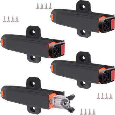 Imagem de Fecho automático para abrir ferragens de gabinete CBRIVE pacote com 4 travas de empurrar para abrir porta pesada trava de empurrar para porta oculta gaveta puxar toque trava ponta de bloqueio no