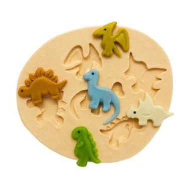 Imagem de Molde de silicone kit dinossauros confeitaria biscuit f589 - CM