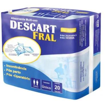 Imagem de Absorvente Geriátrico Descart Fral Tamanho Único - 20 Unidades - Desar