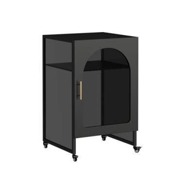 Imagem de YAYAOVP-24927 Organizador de vassoura de armário de armazenamento varrendo prateleira de robô varrendo armário de armazenamento de vidro armário de limpeza removível para sala de estar rack de