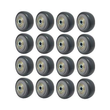 Imagem de Kit 16 un roda pvc cinza 2 pol 50kg p/ rodízio - AJAX