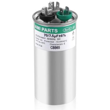 Imagem de Capacitor AMI PARTS 70+7,5uF 370/440V CBB65B para bomba de calor