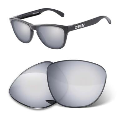 Imagem de Lentes de substituição de 1,6 mm compatíveis com óculos de sol Oakley Kids Frogskins XS Youth OJ9006, antirriscos (espelhado prateado escuro)