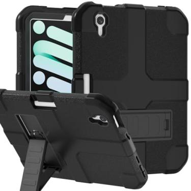 Imagem de Stweap Capa para iPad mini 7 A17 Pro 2024 / iPad mini 6 2021 8,3 polegadas, capa protetora resistente à prova de choque para iPad mini 7ª/6ª geração 8,3 polegadas (preto)