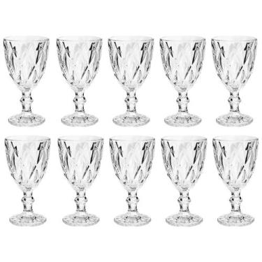 Imagem de 10 Taça Diamante Copo Vidro Transp 300ml - ECO'S