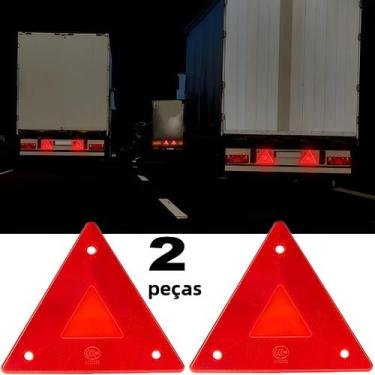 Imagem de Refletores De Advertência Para Caminhão Vermelho 2 Peças Placa De Sina