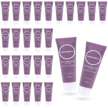 Imagem de Loção corporal tamanho viagem, loção cremosa para as mãos pequena, nutritiva extra seca para a pele embrulhada individualmente, mini frasco hidratante para chuveiro, artigos de higiene pessoal para