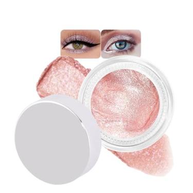 Imagem de Paleta de sombras monocromáticas com glitter, sombra única champanhe rosa, maquiagem transparente de longa duração com acabamento brilhante, fórmula suave, vegana e livre de crueldade