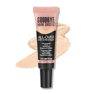 Imagem de Erinde Corretivo de cobertura total sob os olhos, corretor de cor para olheiras, linhas finas, vermelhidão e descoloração, acabamento natural à prova d'água, corretivo sob os olhos, 02 nude claro