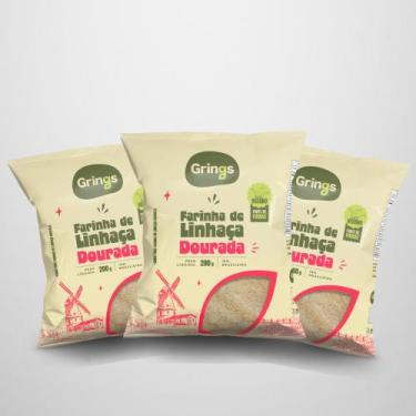 Imagem de Kit 3x Farinha de Linhaça Dourada 200G Grings