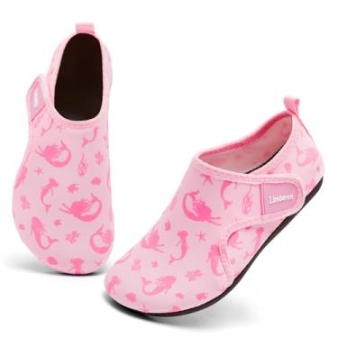 Imagem de Limberun Sapatos aquáticos para crianças pequenas, leves, de secagem rápida, natação, praia, para meninos e meninas (bebês/crianças grandes), Sereia/rosa, 9-10.5 Toddler