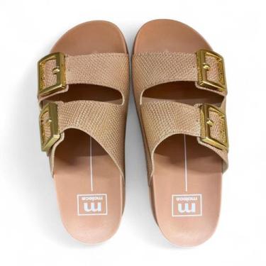 Imagem de Chinelo Moleca 5436.401  Feminina Slide Conforto Moda, Nude, Dourado, 