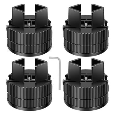 Imagem de FALESOUL Elevadores de cama ajustáveis para móveis, pacote com 4 peças com braçadeira de parafuso para elevação de cama de 1,8 a 6,3 cm, adequado para móveis de espessura de 1 a 6,3 cm, suporta 1,814