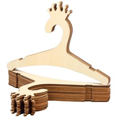 Imagem de 20 cabides de madeira para crianças, mini cabide de madeira, cabide de roupas infantis para meninas, meninos, crianças, para bebês, jaqueta, saia e suéter (coroa)