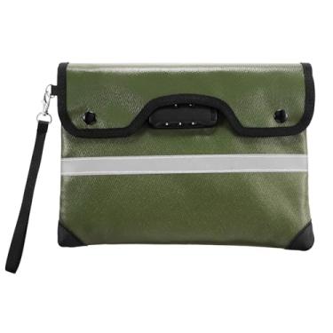 Imagem de Bolsa de documentos à prova de fogo com zíper selado à prova d'água e bolsa de armazenamento com fechadura combinada para carteira de certificado de passaporte em dinheiro (verde, médio, por favor)