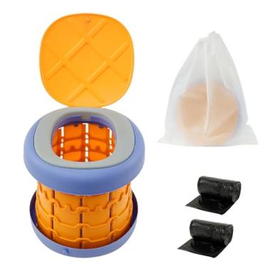 Imagem de FALESOUL Vaso sanitário de viagem para crianças, assento de vaso sanitário dobrável para crianças, meninos, meninas, vaso sanitário de carro para acampamento ao ar livre e interno, 40 sacos