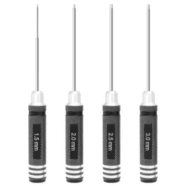 Imagem de Conjunto de 4 chaves de fenda sextavadas para TRX4M SCX24 FCX18, 1,5 mm, 2,0 mm, 2,5 mm, 3,0 mm, kit de ferramentas de chave Allen para RC multieixos, FPV, corrida, drone, quadricóptero, helicóptero