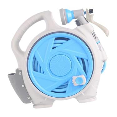 Imagem de Bothyi Carrinho de carretel de mangueira de jardim, conjunto de carretel de mangueira, portátil, suporte de mangueiras resistente ao desgaste de alto, Azul