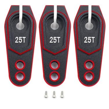 Imagem de HOPLEX 25T Metal Servo Horn Aluminum Alloy Servo Arm Compatible with Futaba Savox Power HD HSP Servos Motor Fit for 1/8 1/10 RC Off Road Crawler Drift Car Boat (3 Black Red Packs)