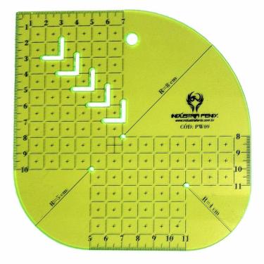 Imagem de Régua Caixa Leite Gabarito Patchwork Pw9 15 Cm Verde Fenix
