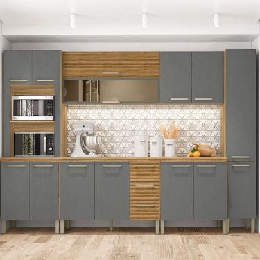 Imagem de Cozinha Modulada 6 peças 14 portas 3 gavetas S/ Tampo Ametista Kits Paraná