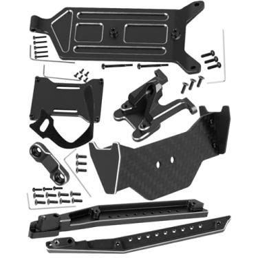 Imagem de RCarmubWow RC Upgrades Part for L0S1 1/24 Micro-B,1/28 Micro-T,Receiver Mount Plate,Tail Wing,Rear Wing Mount,Pedal,Battery Mount,Black