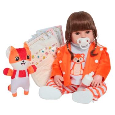 Imagem de Boneca Bebê Reborn Realista Raposinha + Kit Acessórios