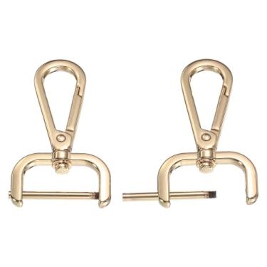 Imagem de PATIKIL Ganchos de fecho giratório de 2,5 cm, 2 peças de ganchos de pressão destacáveis, fechos de garra de lagosta com barra de parafuso para bolsa, cordão de bolsa, ferragens de artesanato, ouro