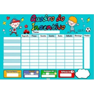 Imagem de Quadro Mural de Comportamento Infantil – Regras e Incentivo Magnético Opfy