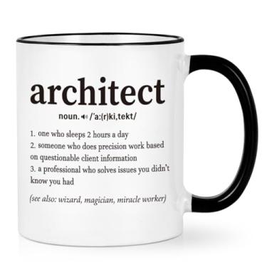 Imagem de Cabtnca Presentes de arquitetura, presentes de Natal para arquitetos e estudantes de arquitetura, professores, caneca de 325 ml com texto de arquiteto, presente de aniversário de formatura para homens