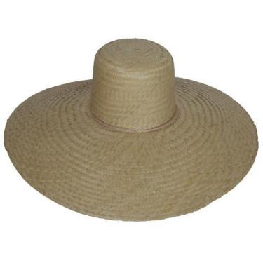Imagem de Chapéu Palha Mexicano Sombreiro Aba 15Cm Festa Praia Pesca