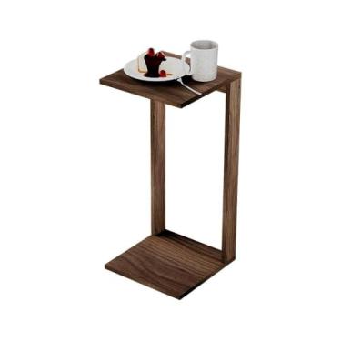 Imagem de Mesinha Lateral de Apoio Nogal Sala Quarto 38x36x65cm